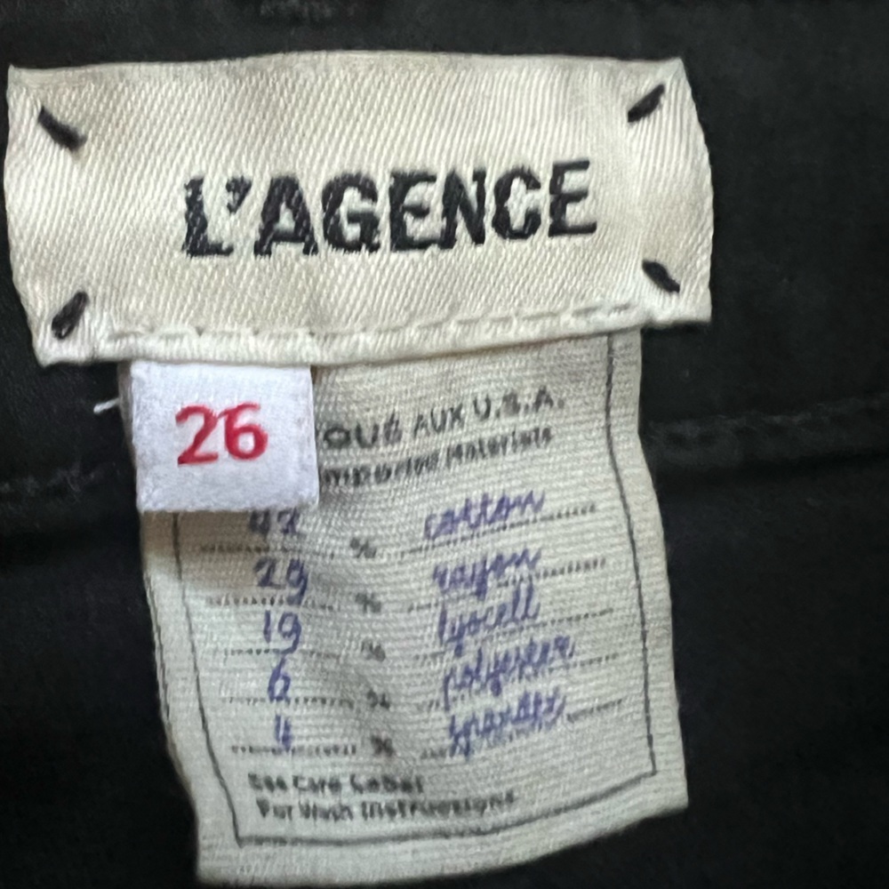 L’agence Margot Skinny Jean, Noir Black Size 26 High Rise - Picture 12 of 12